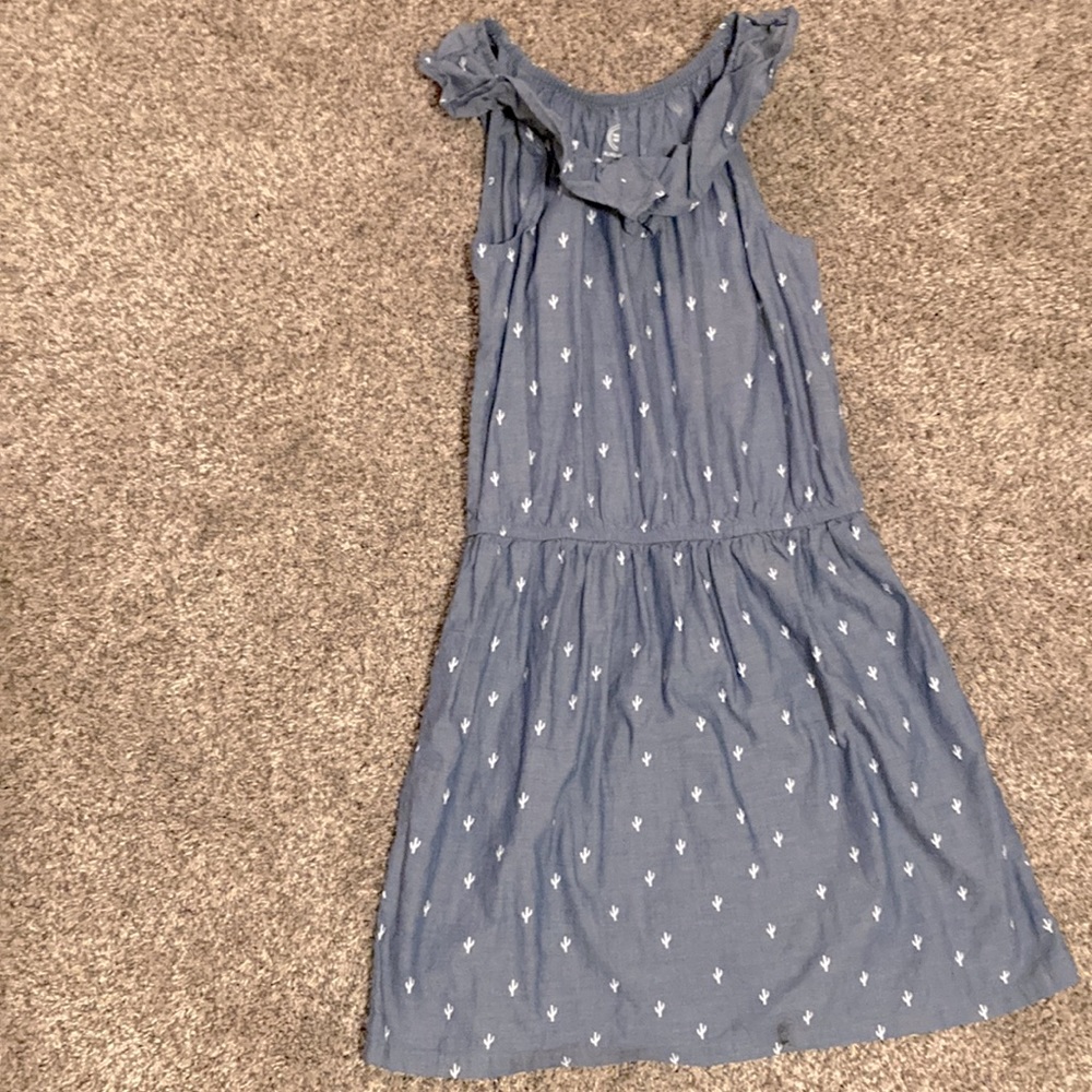 Wonder Nation Cotton Ruffle Neck Shoulder Dress